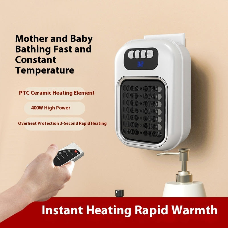 Compact Electric Heater – Wall-Mounted or Portable with Remote Control