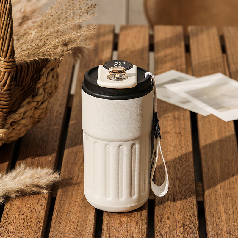 Smart 450ml Thermal Coffee Mug – Stainless Steel Insulated Water Bottle, Portable Car Cup