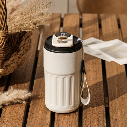 Smart 450ml Thermal Coffee Mug – Stainless Steel Insulated Water Bottle, Portable Car Cup