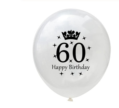 Party Balloons with Numeric Print and Confetti Inside