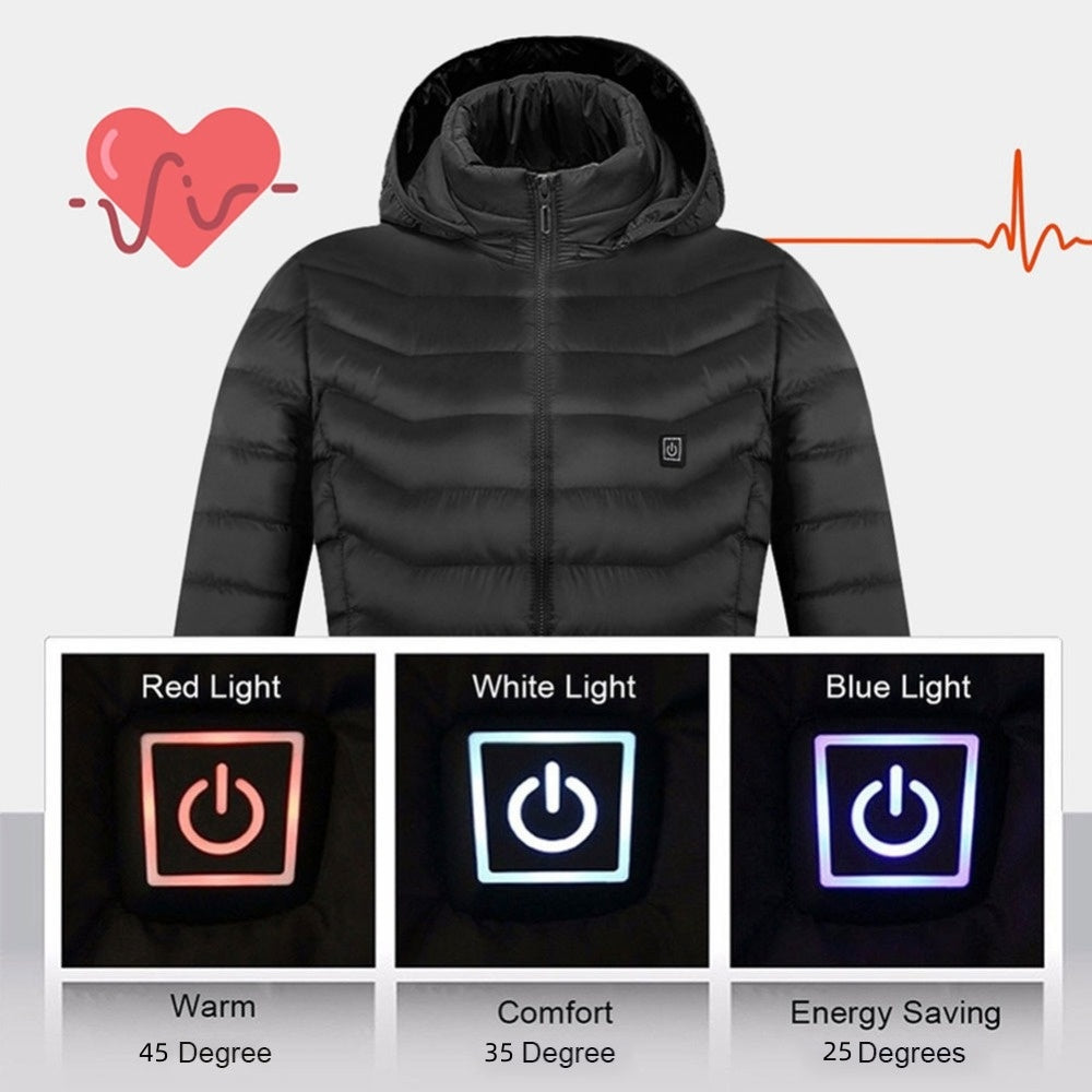 Men's USB-Powered Heated Winter Vest – Thermal Cotton Zip-Up Jacket with Electric Heating