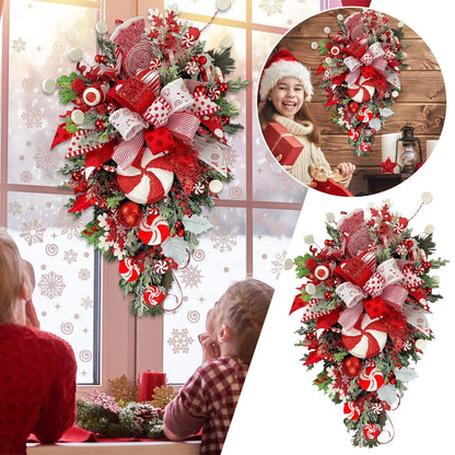 Whimsical Inverted Christmas Tree Door Display
