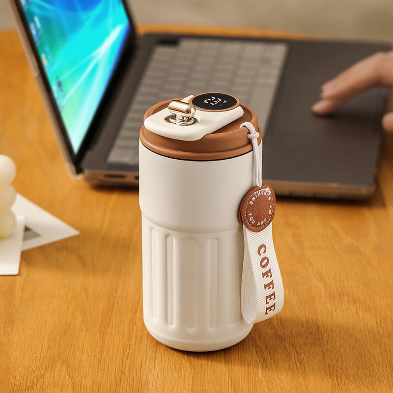 Smart 450ml Thermal Coffee Mug – Stainless Steel Insulated Water Bottle, Portable Car Cup