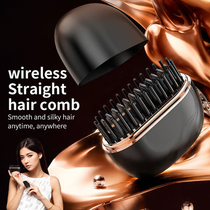 Portable Wireless Mini Hair Straightening Comb – Multifunctional, Gentle Hair Care & Styling Tool