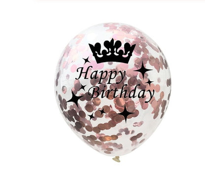 Party Balloons with Numeric Print and Confetti Inside
