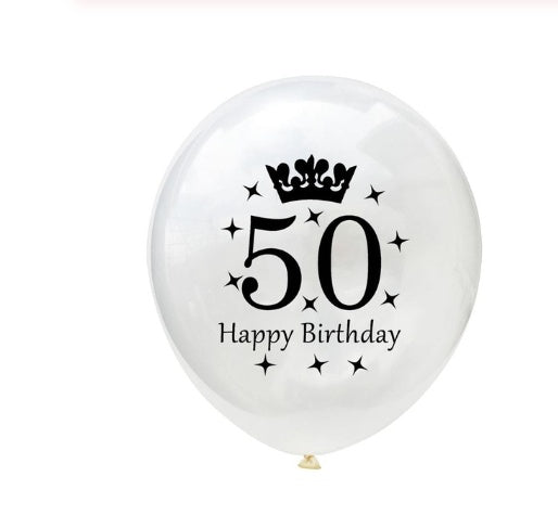 Party Balloons with Numeric Print and Confetti Inside