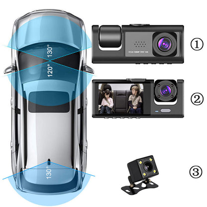 Full HD 1080P Dual-Lens Dash Cam with G-Sensor, Front & Rear DVR Recording