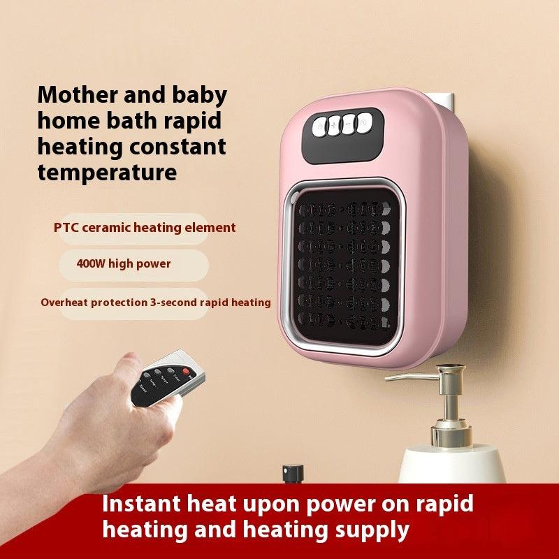 Compact Electric Heater – Wall-Mounted or Portable with Remote Control