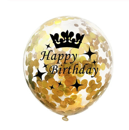 Party Balloons with Numeric Print and Confetti Inside