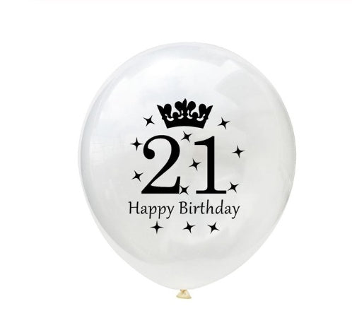 Party Balloons with Numeric Print and Confetti Inside