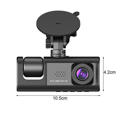 Full HD 1080P Dual-Lens Dash Cam with G-Sensor, Front & Rear DVR Recording