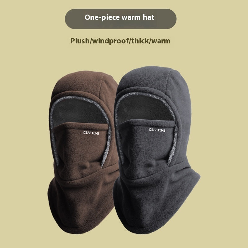 Thermal Fleece Hood Hat for Outdoor Cold Weather