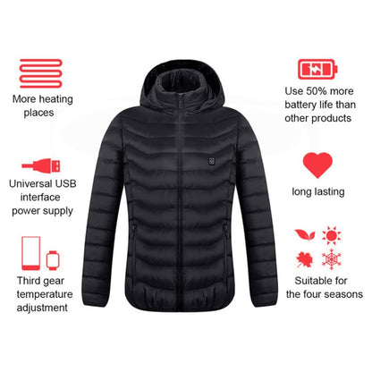 Men's USB-Powered Heated Winter Vest – Thermal Cotton Zip-Up Jacket with Electric Heating