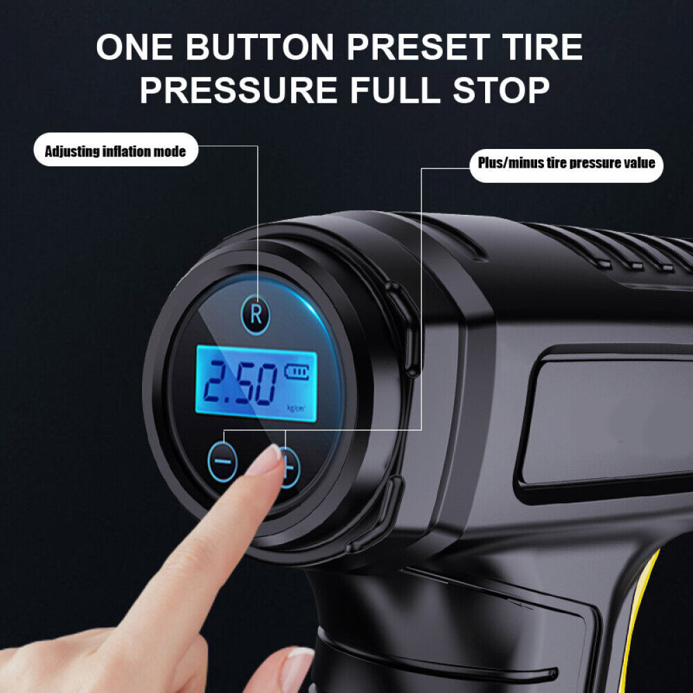 Cordless Digital Car Tyre Inflator – USB Rechargeable Air Compressor