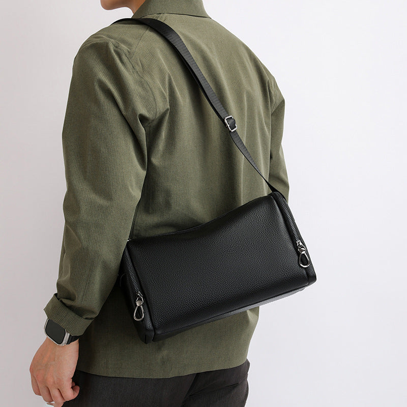 Premium Cowhide Leather Crossbody Shoulder Bag – Spacious & Versatile Design