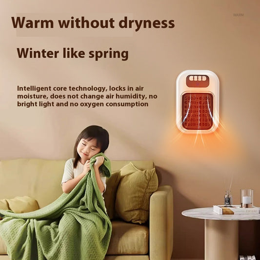 Compact Electric Heater – Wall-Mounted or Portable with Remote Control