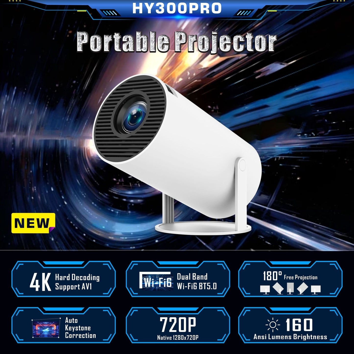 HY300 Pro Mini Projector – Your Pocket-Sized Home Theater